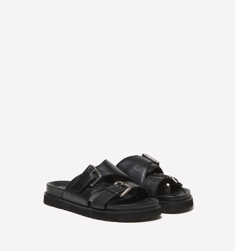 Chaussons en cuir noir - chaussures pour homme - Noir | Sisley image number 1